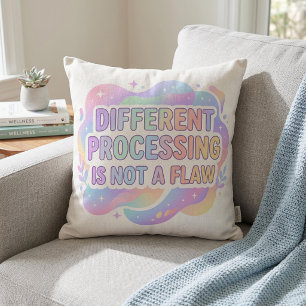 Neurodivergent Affirmation Pastel Typography  Cushion
