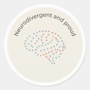 Neurodivergent and Proud Brain Dot Art Sticker
