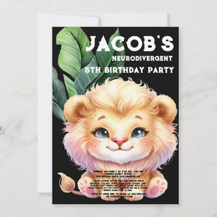 Neurodivergent Autistic Birthday Party Invitation
