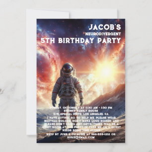 Neurodivergent Autistic Birthday Party Invitation