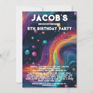 Neurodivergent Autistic Birthday Party Invitation