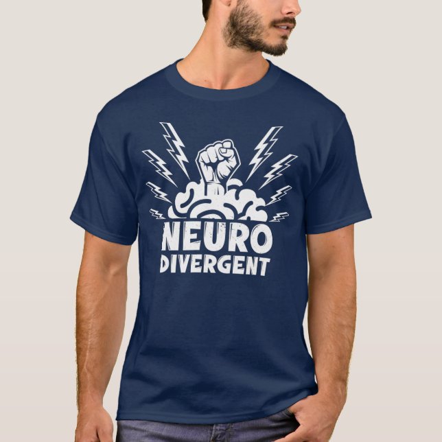 Neurodivergent Brain Awesome ADHD ASD Aspie T-Shirt (Front)