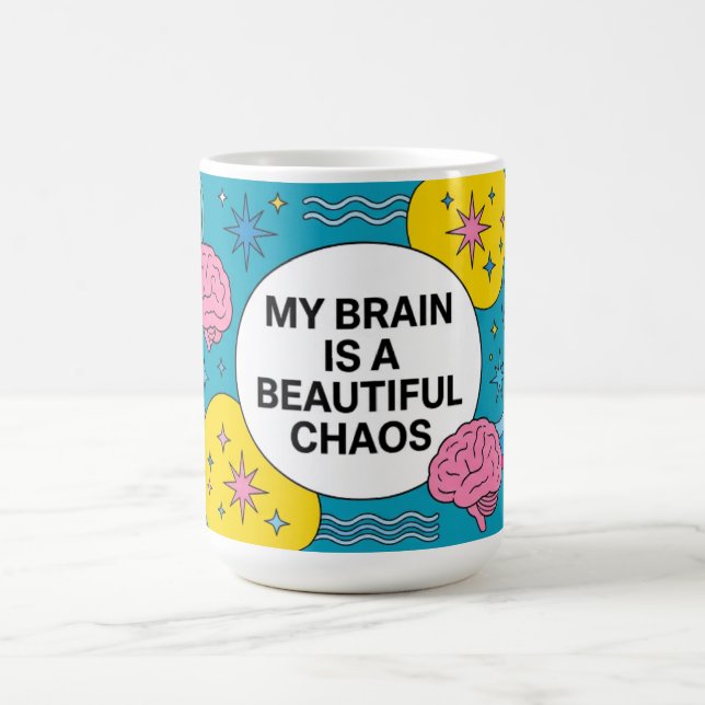 Neurodivergent Brain Chaos ADHD Autism Gift Coffee Mug (Center)