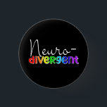 Neurodivergent | Neurodiversity Awareness Rainbow 3 Cm Round Badge<br><div class="desc">A simple black and rainbow typography design with the word “Neurodivergent”.
This neurodivergent sticker supports the neurodiverse community,  from autism acceptance to ADHD awareness.</div>