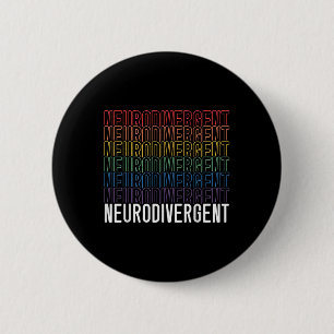 Neurodivergent Neurodiversity Rainbow Adhd Asd 6 Cm Round Badge