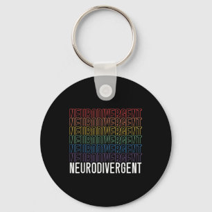 Neurodivergent Neurodiversity Rainbow Adhd Asd Key Ring