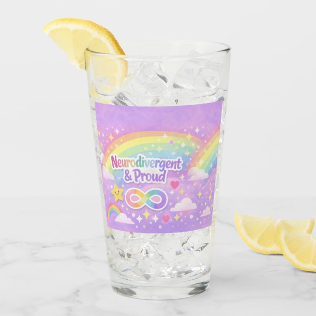 Neurodivergent Pride Pastel Rainbow Tumbler (Front Ice)