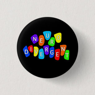 Neurodivergent   Rainbow Neurodiversity Awareness 3 Cm Round Badge