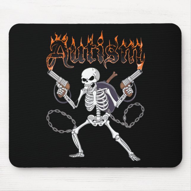 Neurodivergent Skeleton Warrior Autism Awareness  Mouse Pad (Front)
