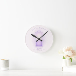 Neurodivergent Social Battery Autism ADHD AuDHD Round Clock