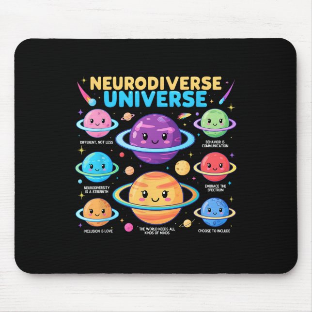 Neurodiverse Autism Awareness Universe Special Edu Mouse Pad (Front)