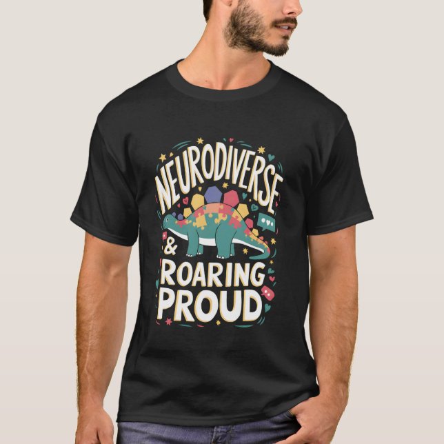 Neurodiverse Dinosaur ABA Therapy Design T-Shirt (Front)