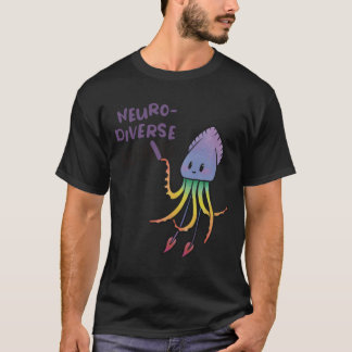 Neurodiverse Squid Sticker T-Shirt