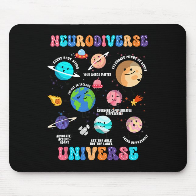 Neurodiverse Universe Autism Awareness  Mouse Pad (Front)
