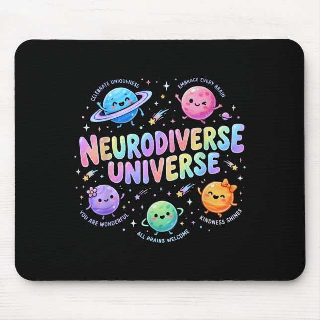 Neurodiverse Universe Autism Awareness Mouse Pad (Front)