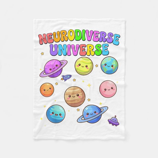 Neurodiverse Universe Autism Awareness Special Fleece Blanket (Front)