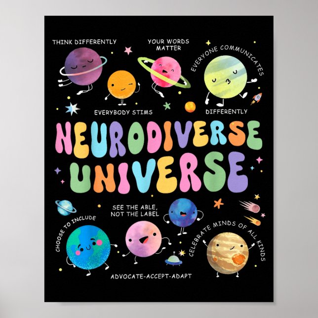 Neurodiverse Universe Autism Awareness Understand Poster (Front)