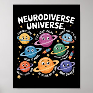 Neurodiverse Universe Autism Inclusion Planets Awa Poster