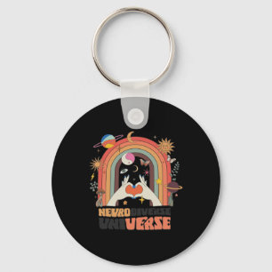 Neurodiverse Universe Celestial Retro Autism Aware Key Ring
