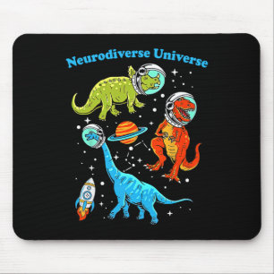 Neurodiverse Universe Dinosaurs Space Adhd Asd Aut Mouse Pad