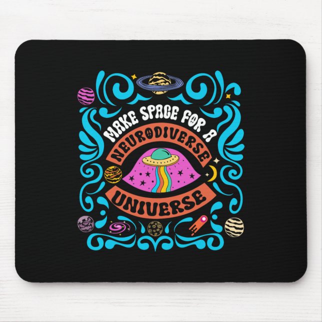 Neurodiverse Universe Neurodiversity Adhd Autism A Mouse Pad (Front)