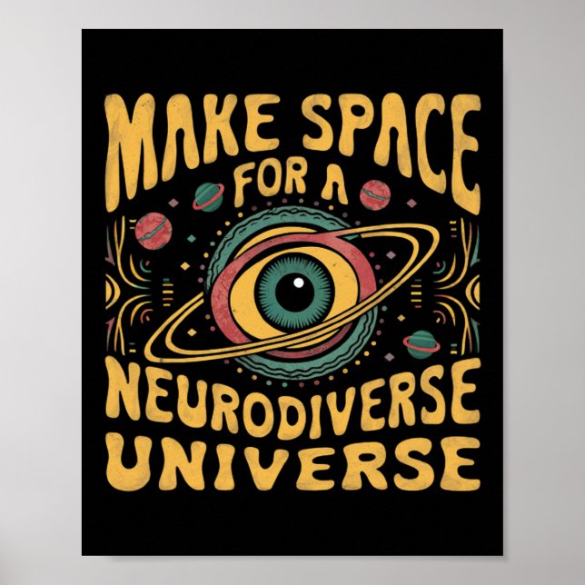 Neurodiverse Universe Neurodiversity Adhd Autism A Poster (Front)