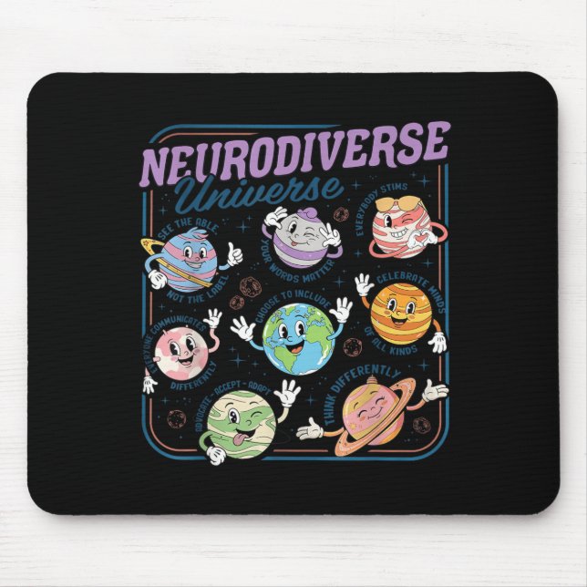 Neurodiverse Universe Neurodiversity Autism Mouse Pad (Front)