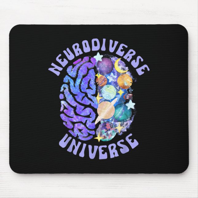 Neurodiverse Universe Neurodiversity Brain Adhd Aw Mouse Pad (Front)