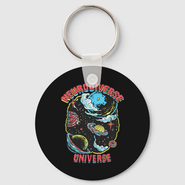 Neurodiverse Universe Neurodiversity Embrace Adhd  Key Ring (Front)