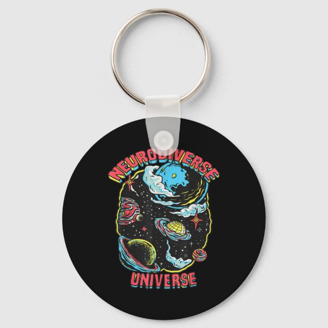 Neurodiverse Universe Neurodiversity Embrace Adhd  Key Ring (Front)