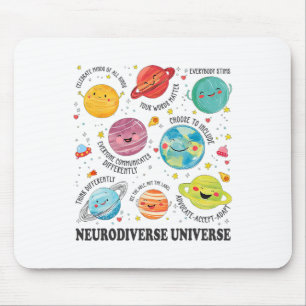 Neurodiverse Universe Planet Autism Awareness Supp Mouse Pad