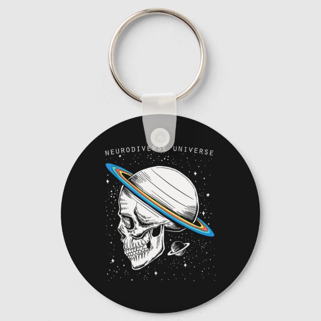 Neurodiverse Universe Skull Neurodiversity Autism  Key Ring (Front)