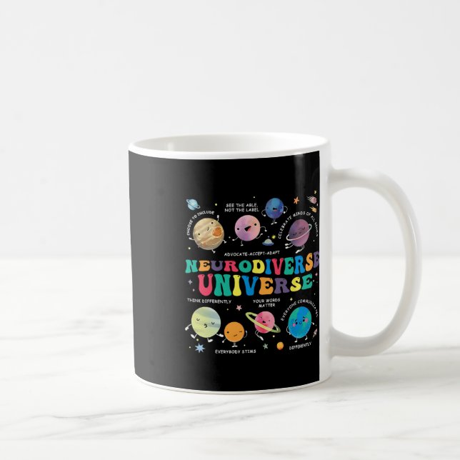 Neurodiverse Universe Space Planet Autistic Autism Coffee Mug (Right)