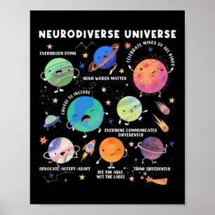 Neurodiverse Universe Space Planet Special Educati Poster