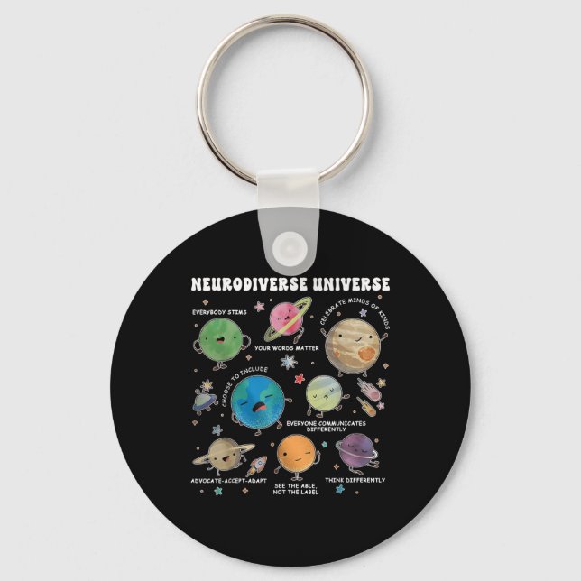 Neurodiverse Universe Space Planet Special Key Ring (Front)