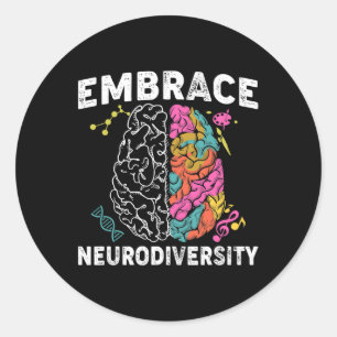 Neurodiversity Adhd Autism Awareness  Classic Round Sticker