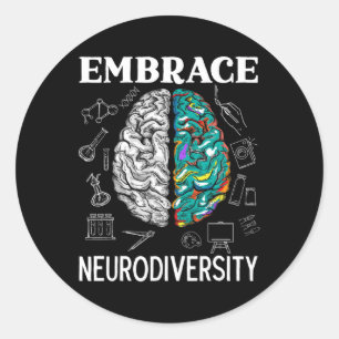 Neurodiversity Adhd Awareness Mental Health  Classic Round Sticker