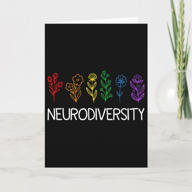 Neurodiversity April Autism Awareness Pride Rainbo Card (Front)