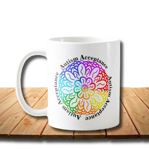 Neurodiversity Autism Acceptance Rainbow Mandala Coffee Mug