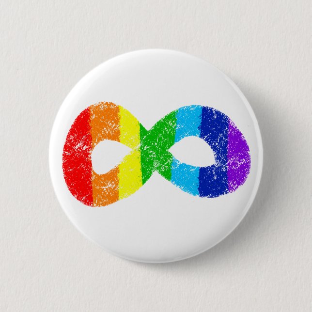 Neurodiversity Autism Awareness Acceptance Rainbow 6 Cm Round Badge (Front)