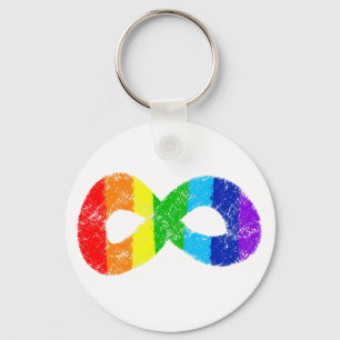 Neurodiversity Autism Awareness Acceptance Rainbow Key Ring