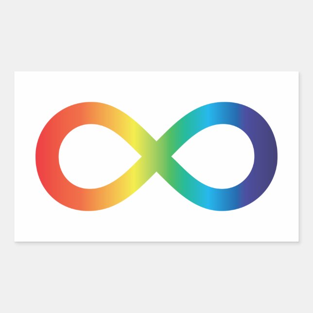 Neurodiversity Autism Awareness Acceptance Rainbow Rectangular Sticker (Front)