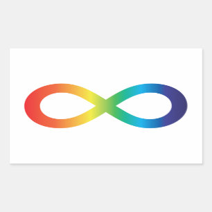 Neurodiversity Autism Awareness Acceptance Rainbow Rectangular Sticker