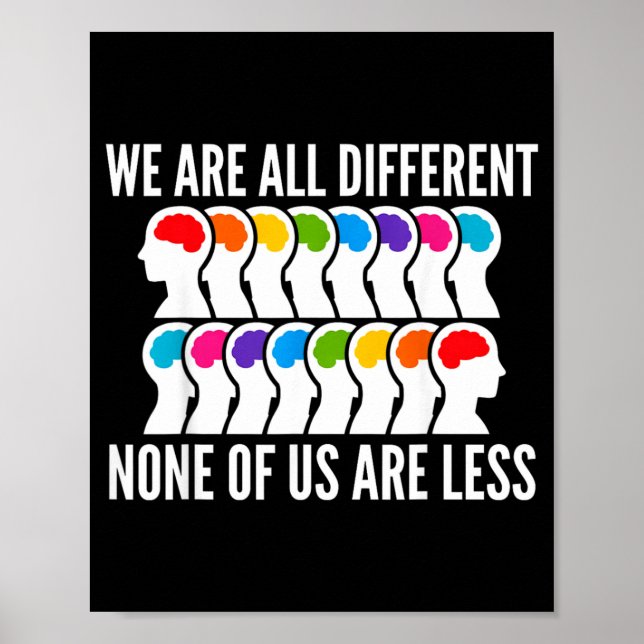 Neurodiversity Autism Awareness Different Poster (Front)