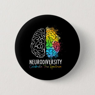 Neurodiversity - Autism Spectrum Asd Adhd Rainbow 6 Cm Round Badge