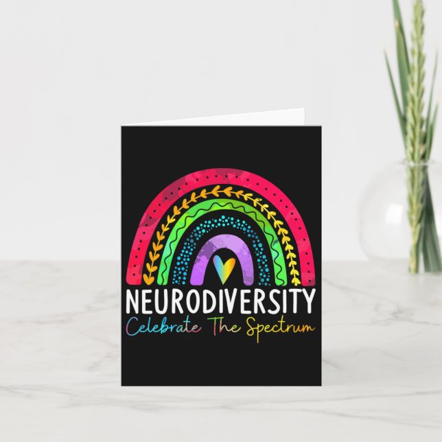 Neurodiversity Autism Spectrum Asd Adhd Rainbow Bo Card (Front)