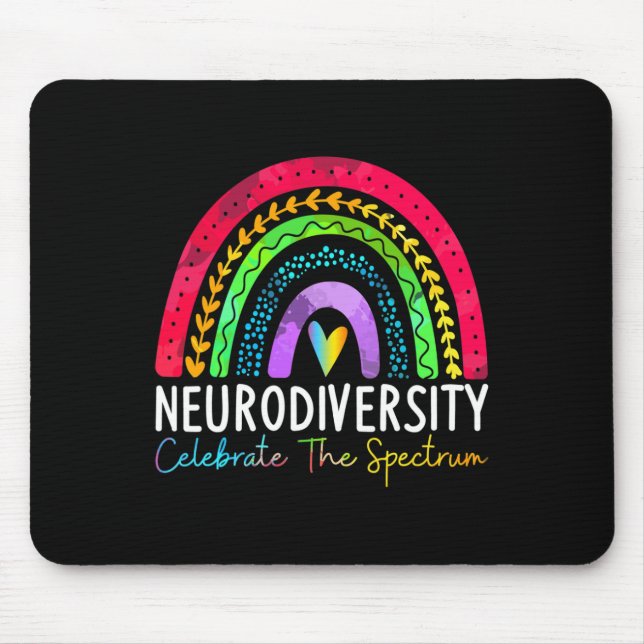 Neurodiversity Autism Spectrum Asd Adhd Rainbow Bo Mouse Pad (Front)