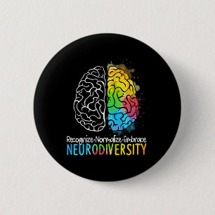Neurodiversity Autism Spectrum Asd Adhd Rainbow Br 6 Cm Round Badge