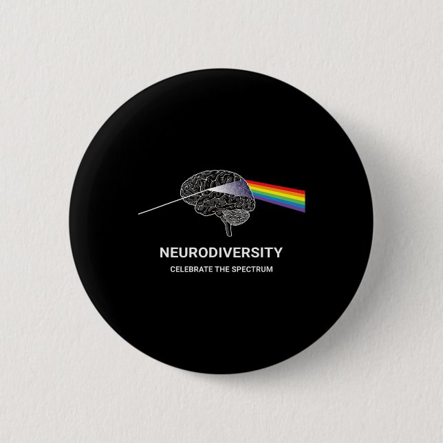 Neurodiversity Autism Spectrum Asd Adhd Rainbow Br 6 Cm Round Badge (Front)