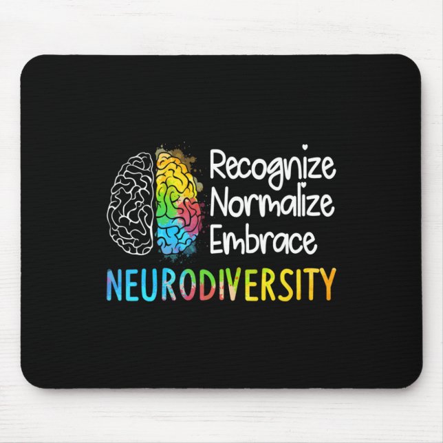 Neurodiversity Autism Spectrum Asd Adhd Rainbow Br Mouse Pad (Front)